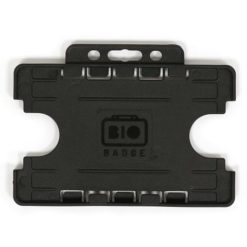 Black Single-Sided BIOBADGE Open Faced ID Card Holders - Landscape