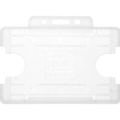 White Single-Sided BIOBADGE Open Faced ID Card Holders - Landscape