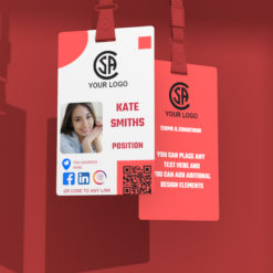 Employee custom ID badge with QR code, office badge, customized office id card