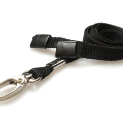 Plain Black Lanyards with Metal Lobster Clip