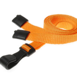 Plain Orange Lanyards with Plastic J Clip