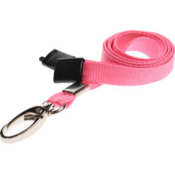 Plain Pink Lanyards with Metal Lobster Clip