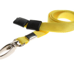 Plain Yellow Lanyards with Metal Lobster Clip