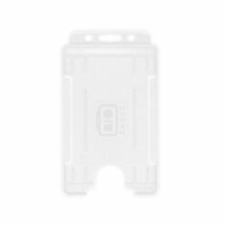 White Single-Sided BIOBADGE Open Faced ID Card Holders - Portrait