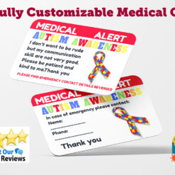 autism awareness card with emergency details