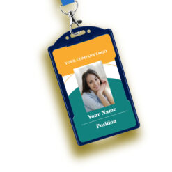 Personalized portrait ID card photo, logo, name and position