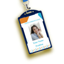 Personalized portrait ID card photo, logo, name and position