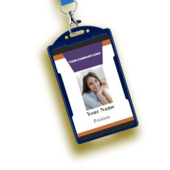 Personalized portrait ID card photo, logo, name and position