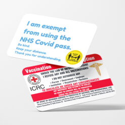 I'm exempt from using NHS Covid pass ,card with lanyard