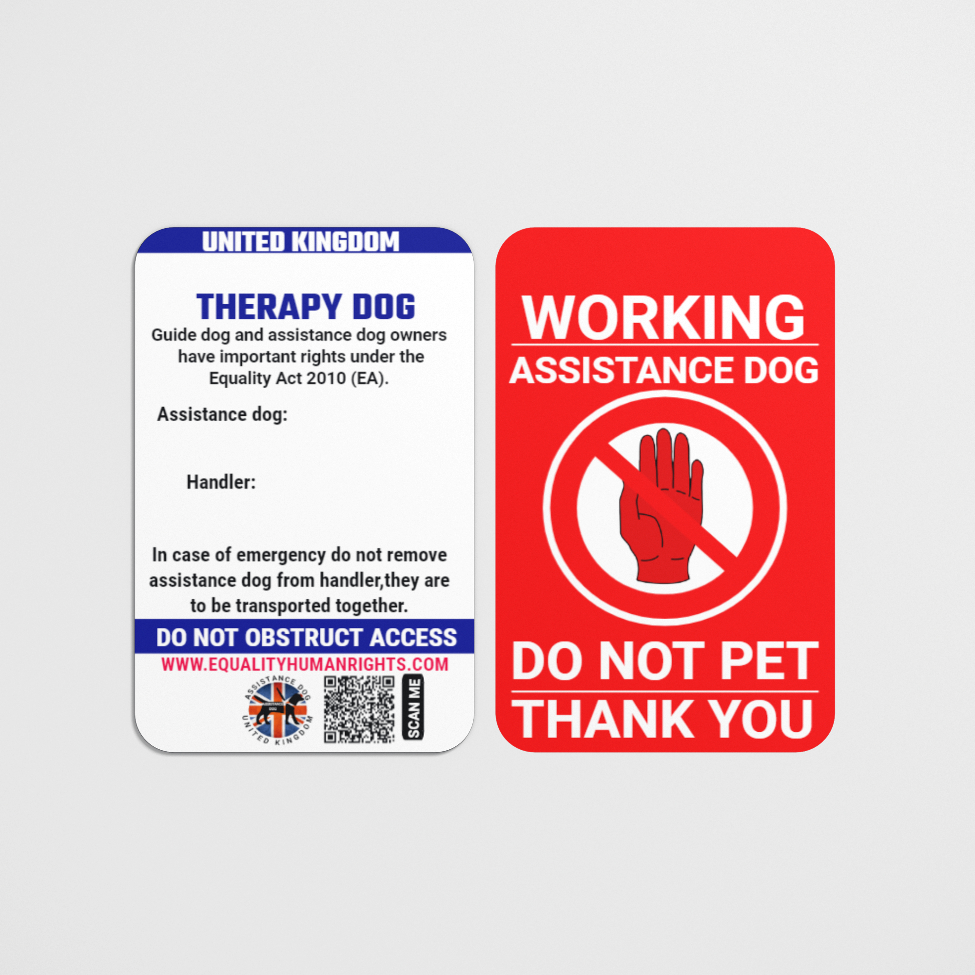 Therapy dog UK law card