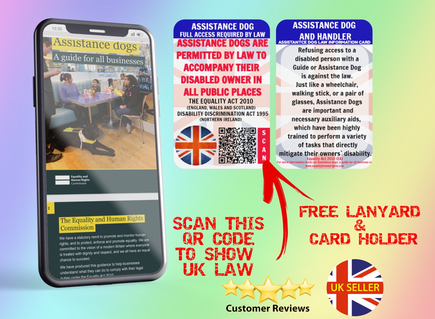 Assistance Dog Law Card-QR code to the law-Portrait