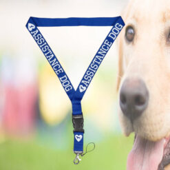 blue assistance dog lanyard
