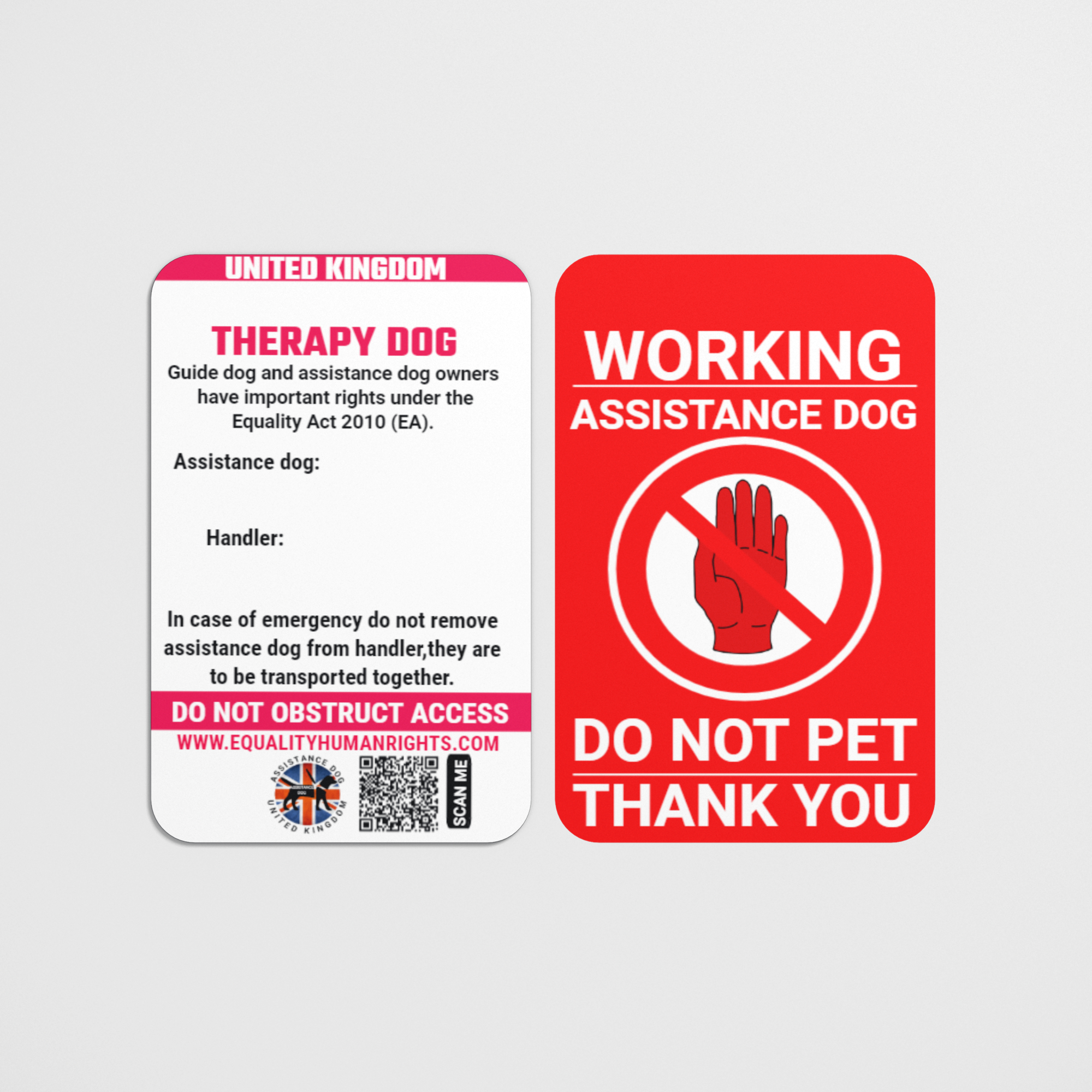 Therapy dog UK law card