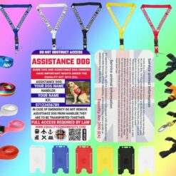 Custom Assistance Dog UK Law Card with Lanyard and Card Holder-Equality & Human Rights Commission Guide QR Code