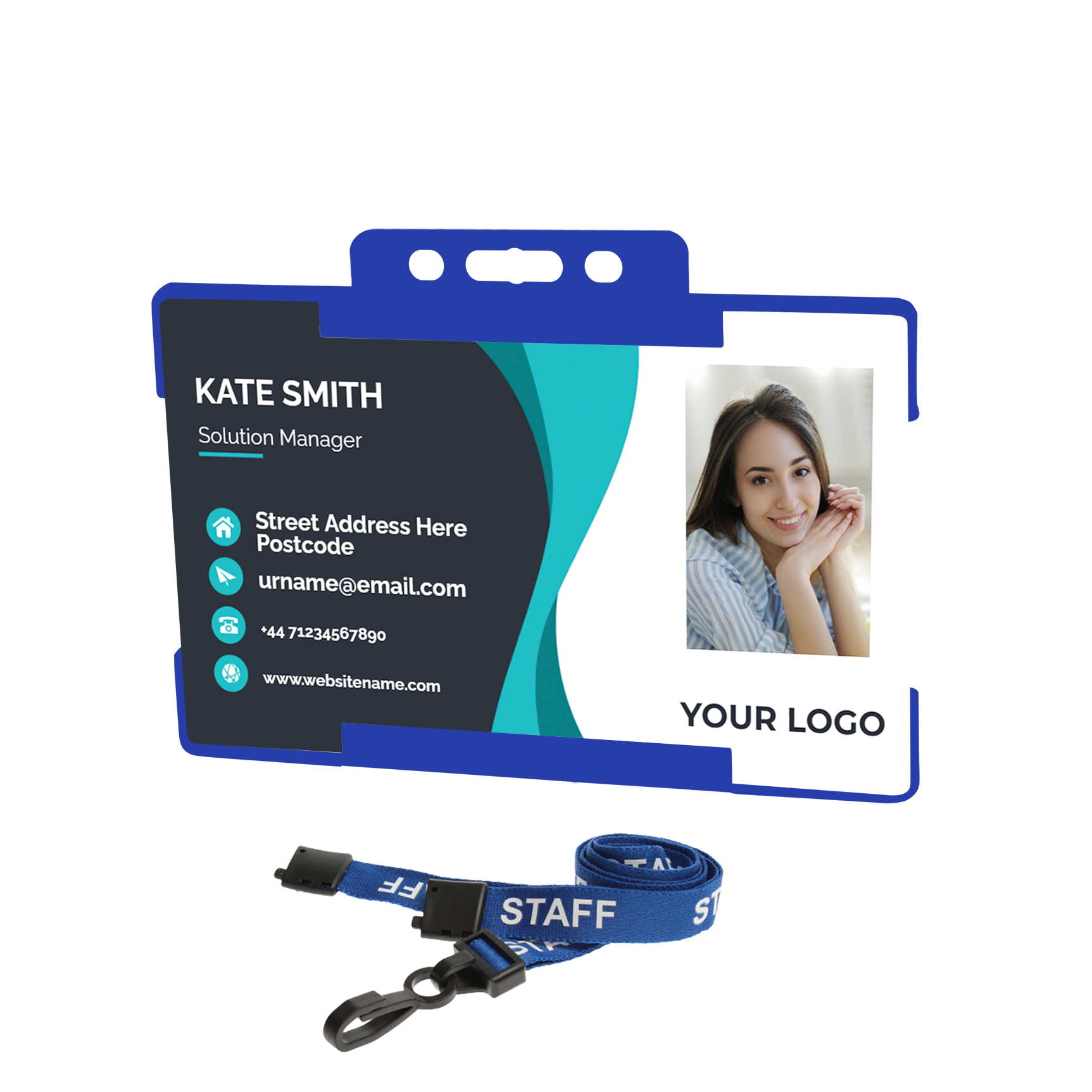Staff ID Card-wave vector background