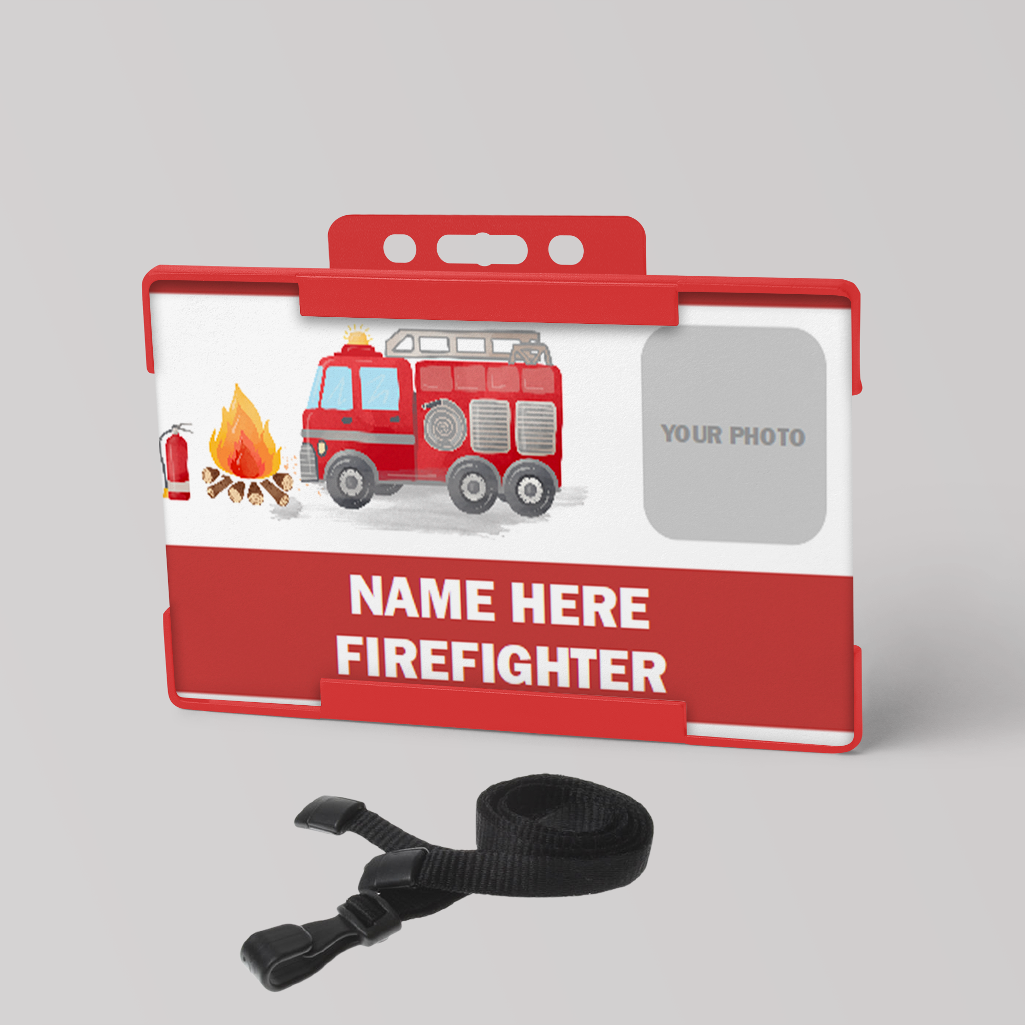 Firefighter ID Card and Lanyard fa1