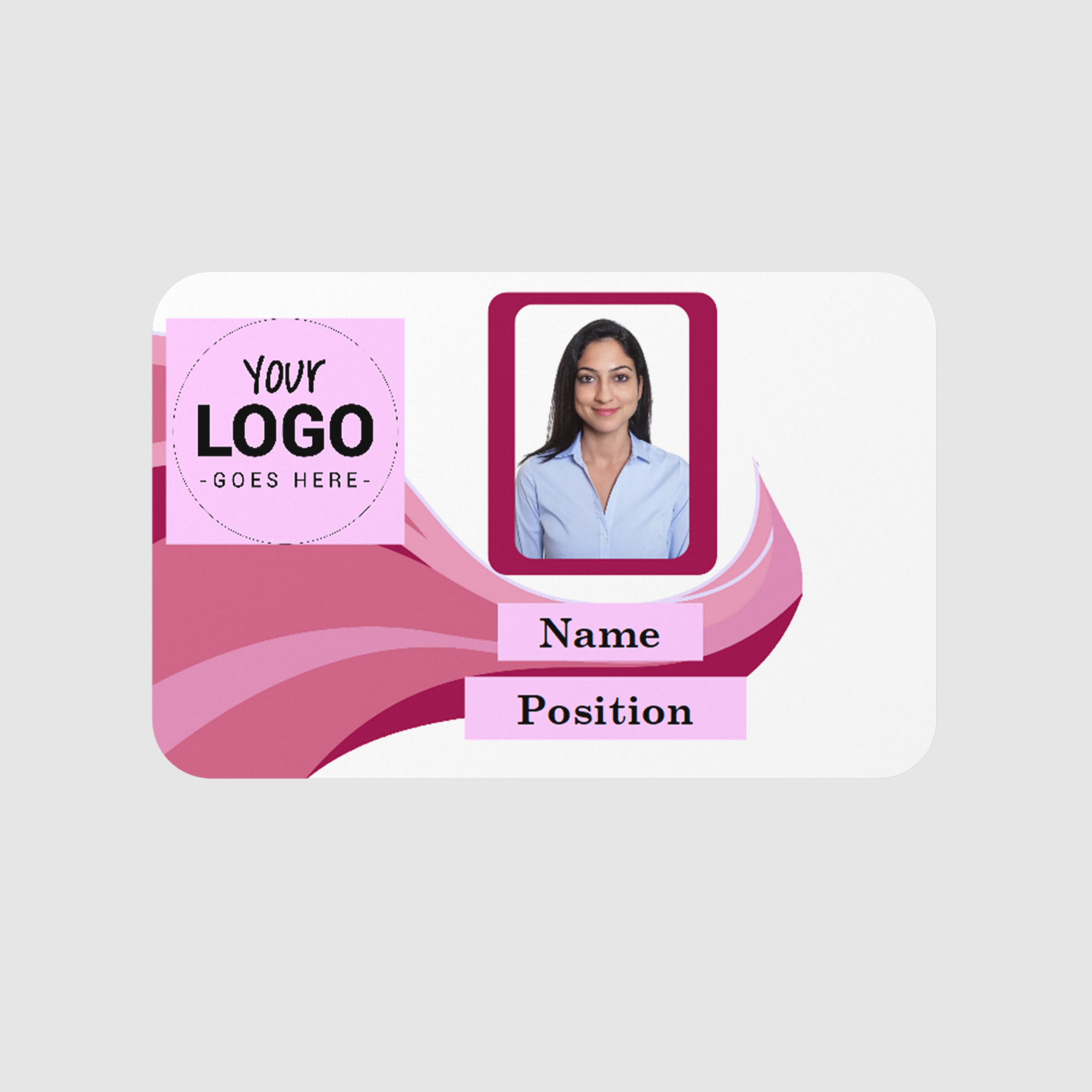 Staff ID Card - Wave Modern Design Business Card IC3