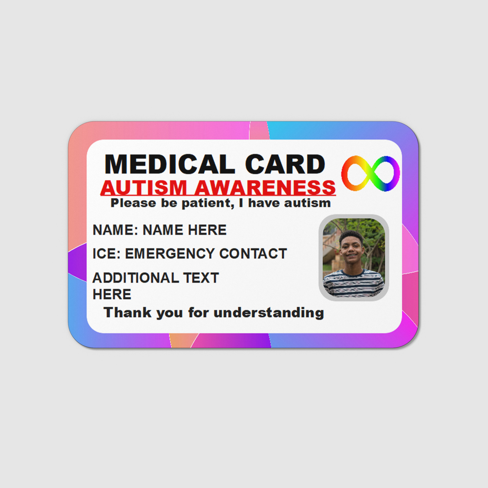 Autism ID Card - Personalized Autism Awareness Medical ID AS1 - Image 3