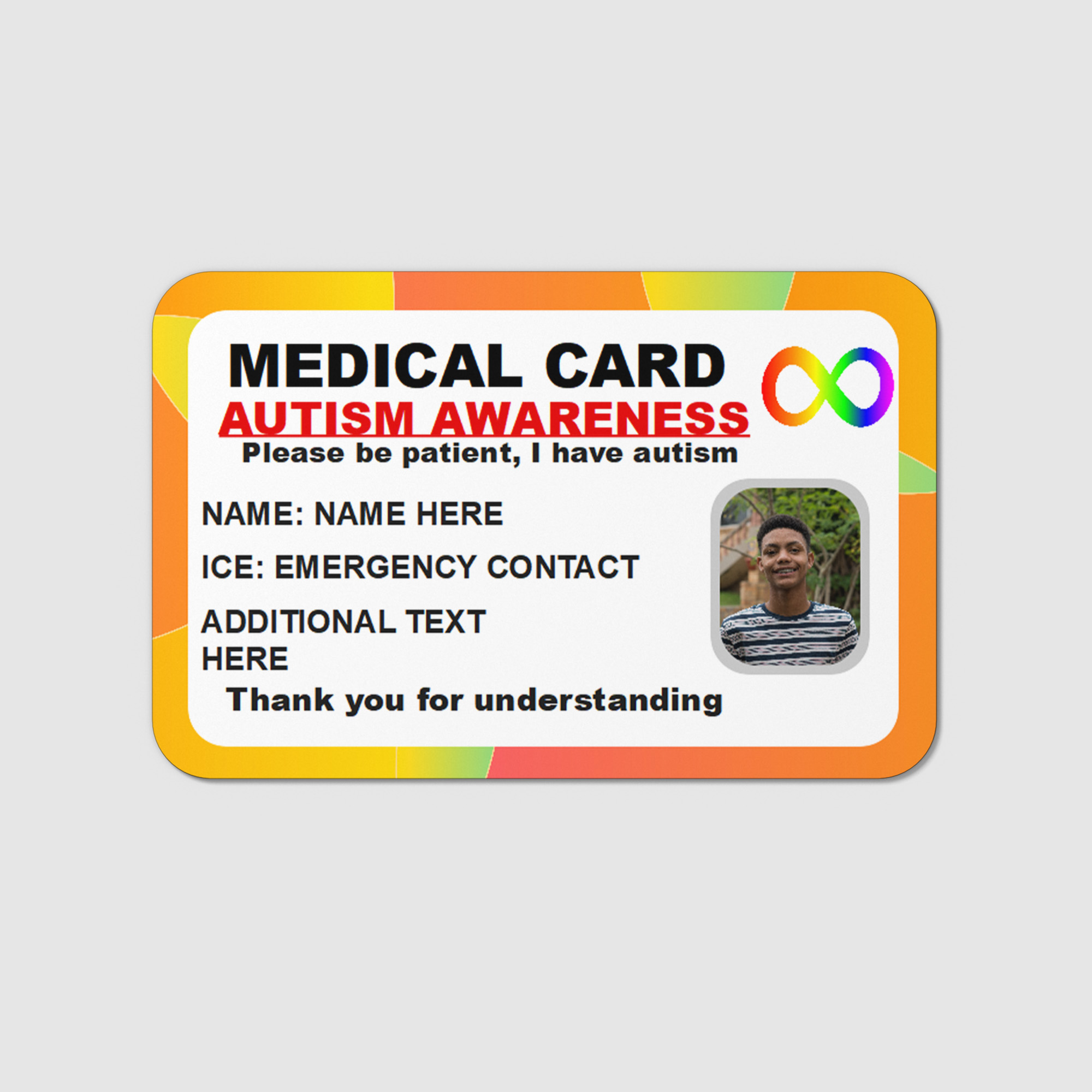 Autism ID Card - Personalized Autism Awareness Medical ID AS1 - Image 4