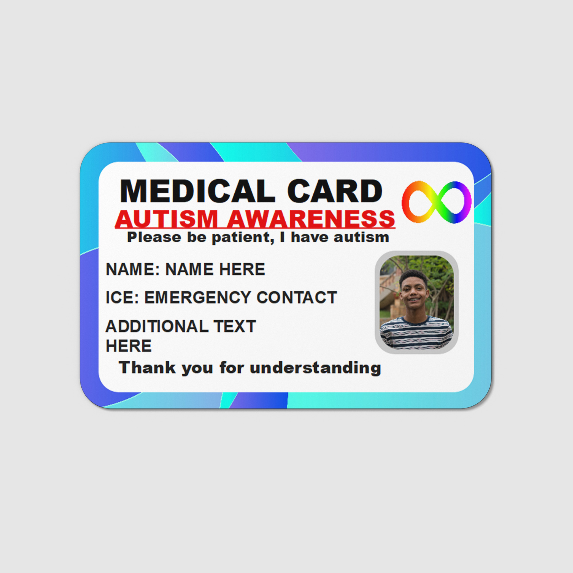 Autism ID Card - Personalized Autism Awareness Medical ID AS1 - Image 5