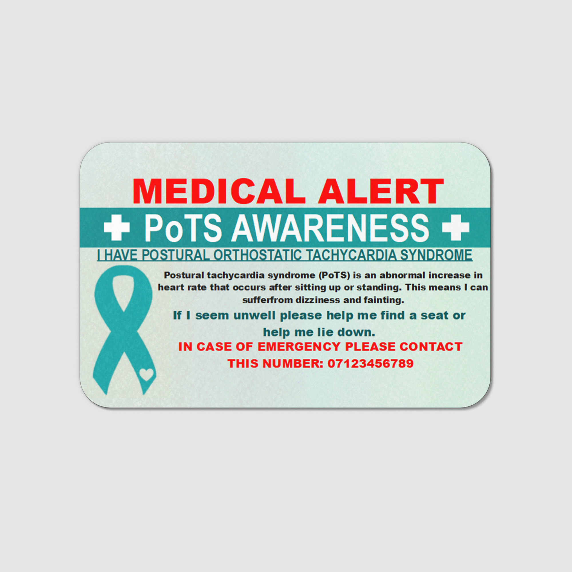 PoTS Medical Awareness Card - Image 3