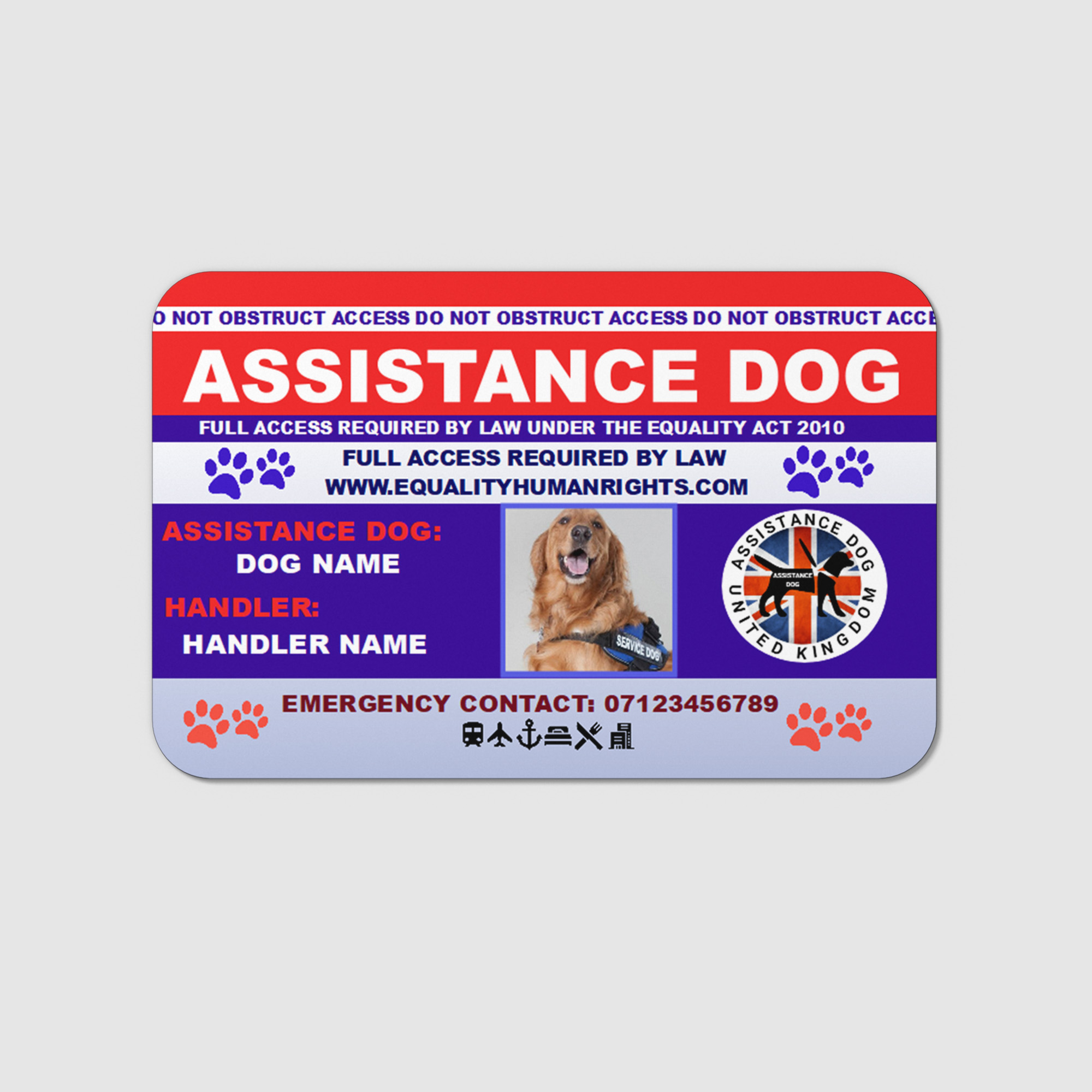 Assistance Dog Card AD18 - Image 2