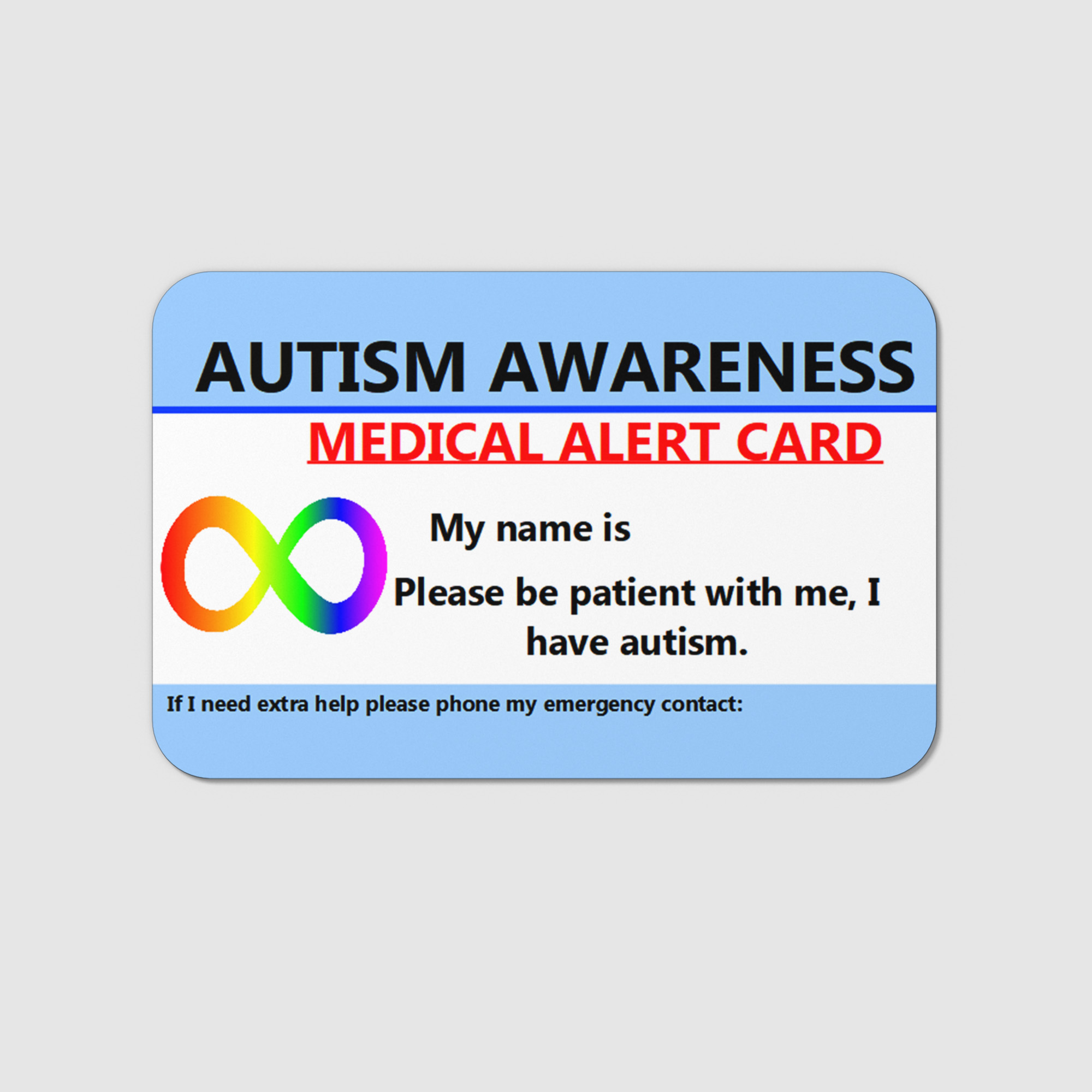 Autism Awareness Medical Card AS2 - Image 3