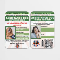 Personalized Assistance Dog Card UK AD24