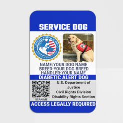 US service dog law card template