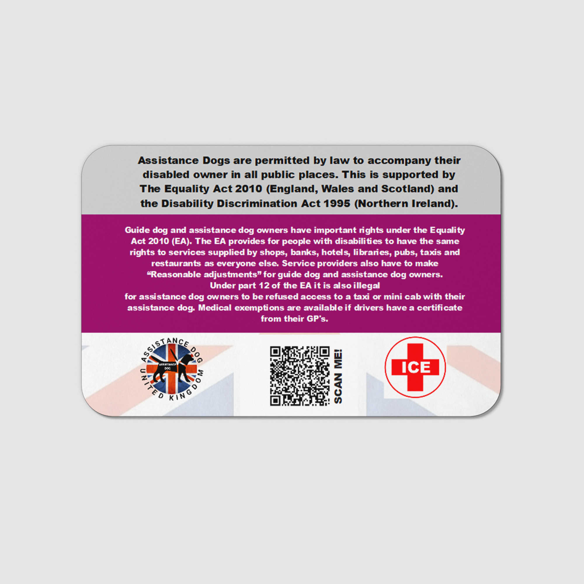 Assistance Dog Law Card AD26 with QR Code - Image 3